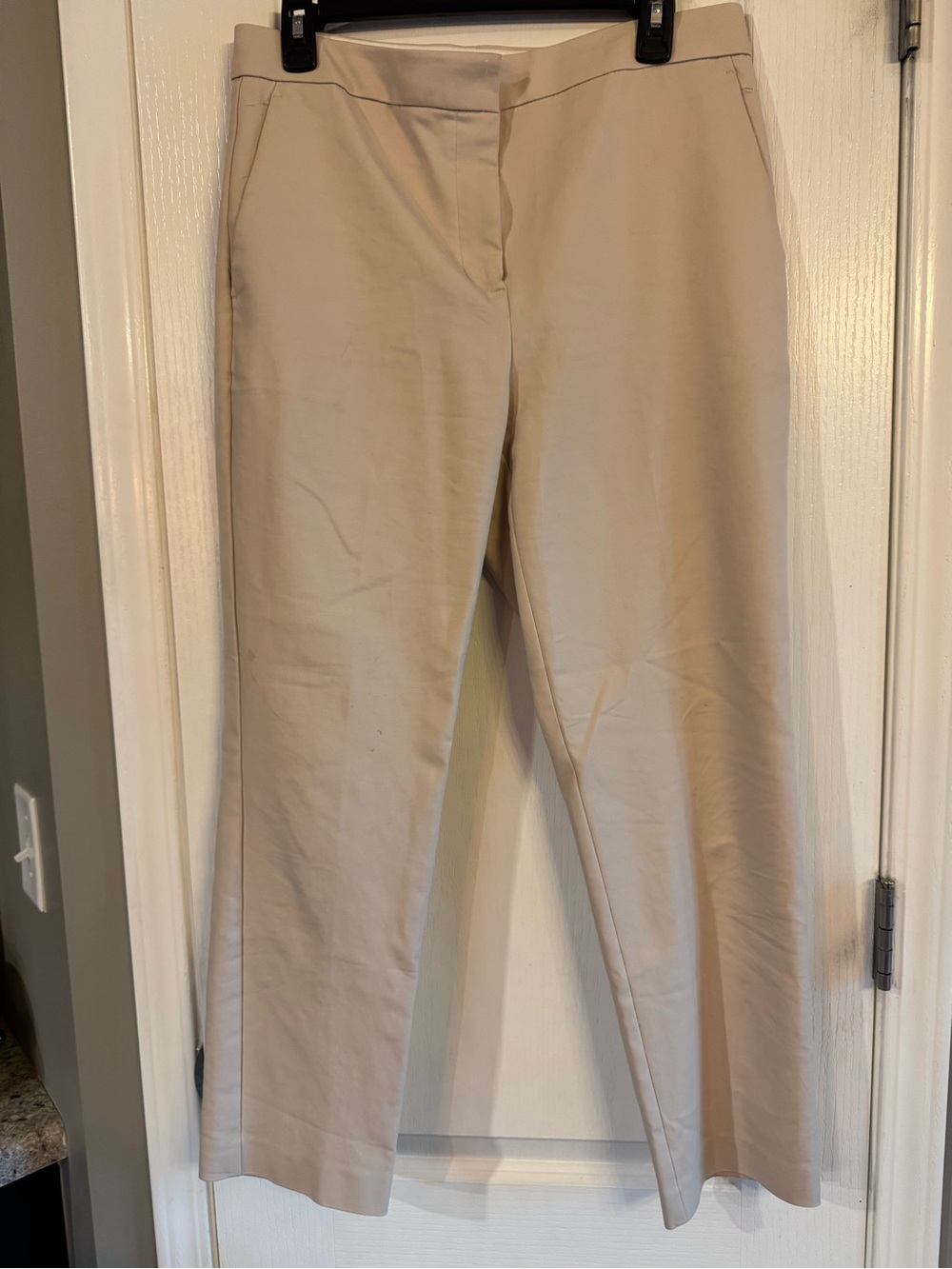 Ann Taylor Straight Leg Dress Pants in Light Beige